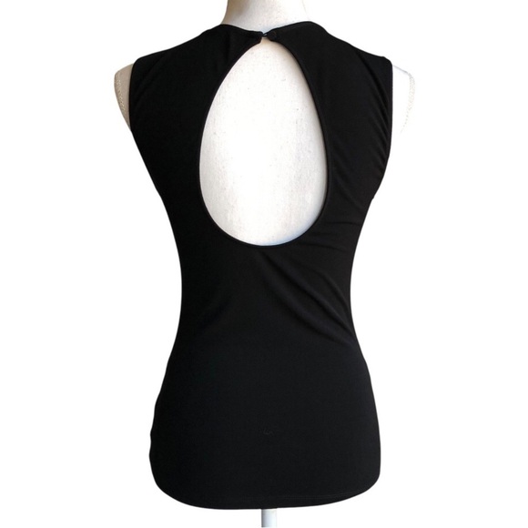 Alice & Olivia Keyhole Back Body Con Top Black Small - Picture 2 of 7